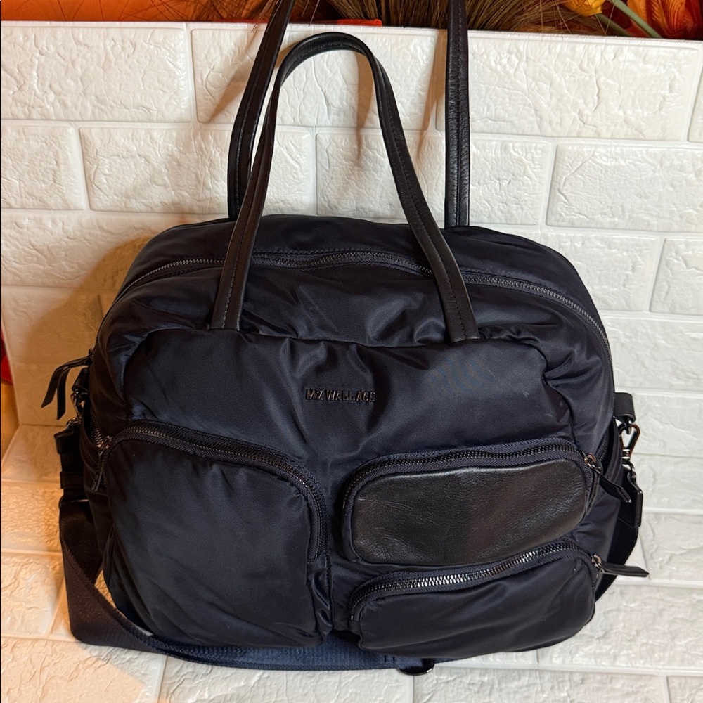 MZ Wallace Navy Bowery Duffle Bag - Blue (Dawn)